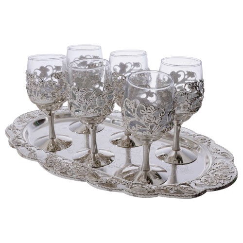 Set 6 pahare cu suport decorativ