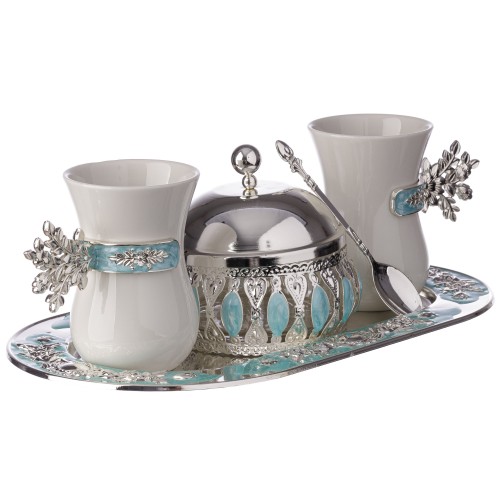 Set cafea 2 persoane - baby blue