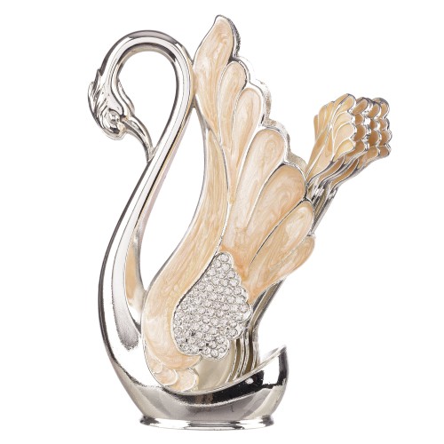 Set 6 Lingurițe Argintii - Portocaliu