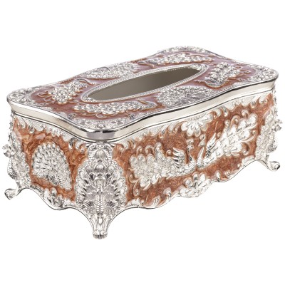 Suport Șervețele Argintiu– Maro