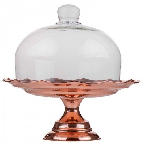 Platou din cupru cu capac pentru prajituri